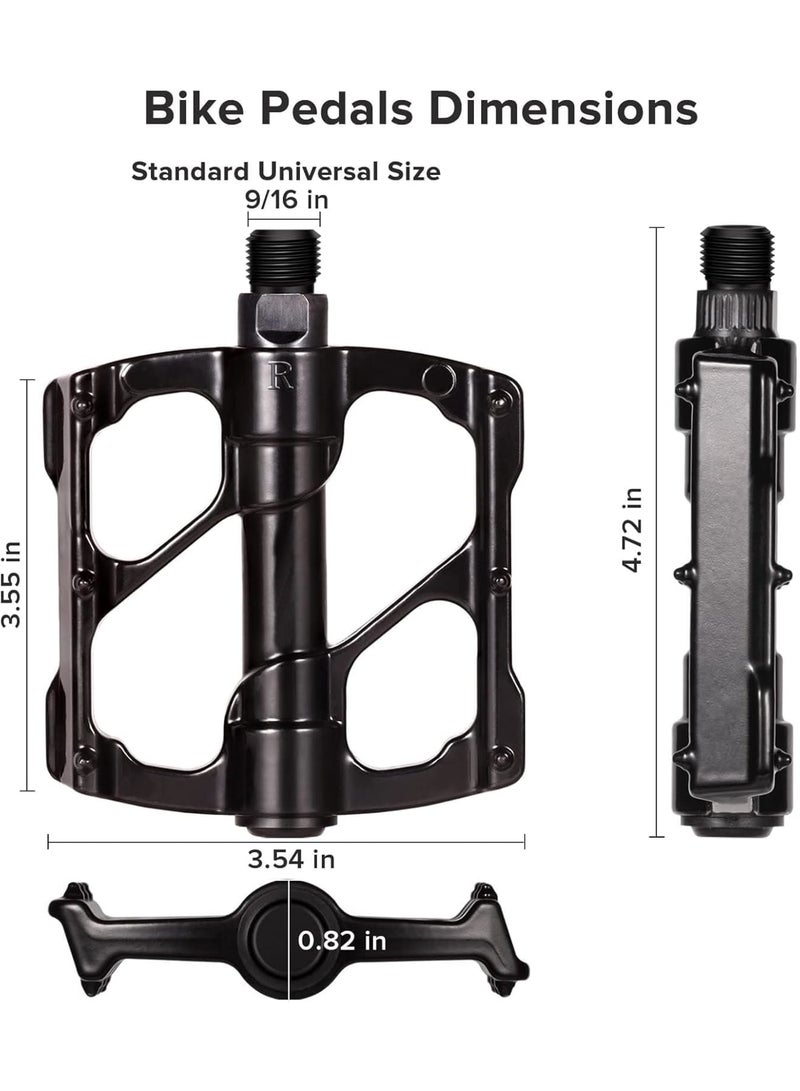 SOLARAE Bike Pedals, Aluminum Alloy Bicycle Pedals, Mountain Bike Pedal with Removable Anti-Skid Nails, Universal Aluminum Alloy Platform Pedal for Travel Cycle-Cross Bikes, 9/16inch - Image 5