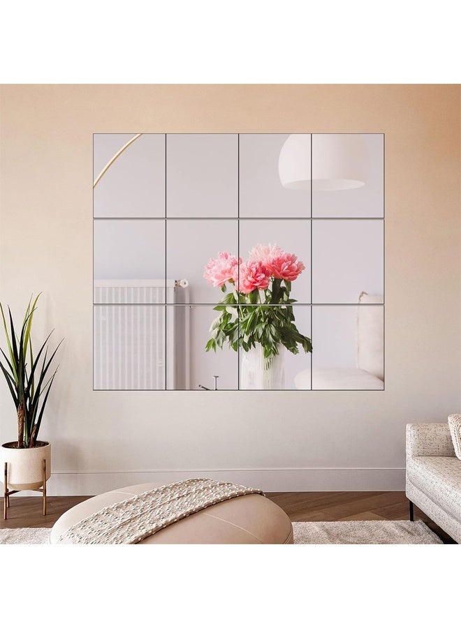 DUNISO 4 Pcs Full Length Wall Mirror Tiles，Wall-Mounted Acrylic Mirror，Non Glass Safety Mirror，Waterproof，High-definition, Easy to Install，for Home Gym, Bedroom, Door & Bathroom，30*30cm  - Image 3