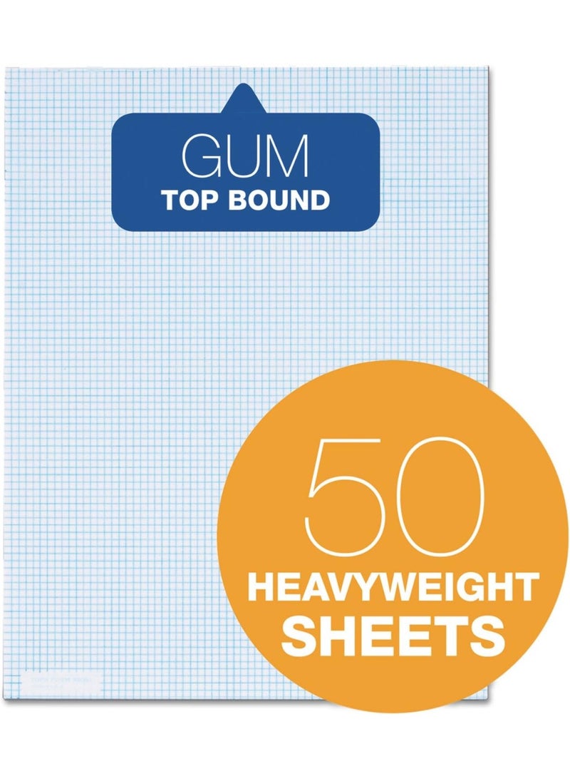 TOPS TOPS Quadrille Pad, Gum-Top, 8-1/2 x 11 Inches, Quad Rule , White Paper, 50 Sheets per Pad (33081) - Image 2