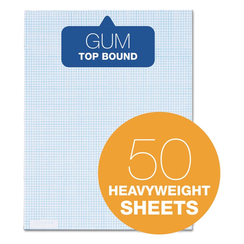 TOPS Quadrille Pad, Gum-Top, 8-1/2 x 11 Inches, Quad Rule , White Paper, 50 Sheets per Pad (33081) - Image 4