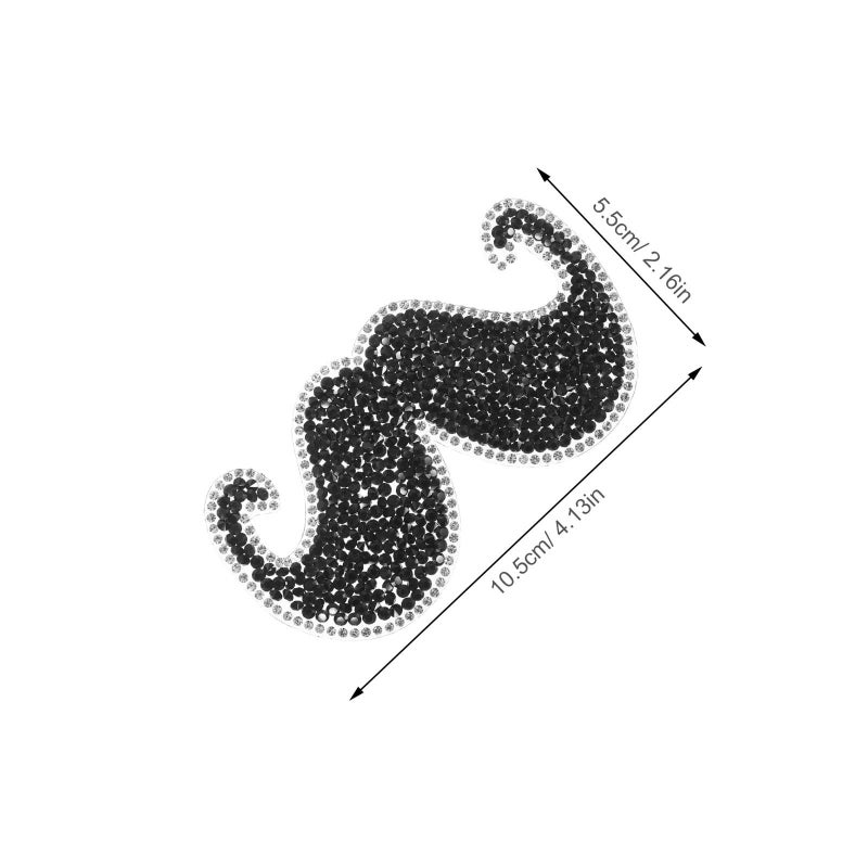 Aofan 2pcs Mustache Beard Iron On Patches For Diy Clothing Repair Denim Jackets Bags And Hats - Image 3