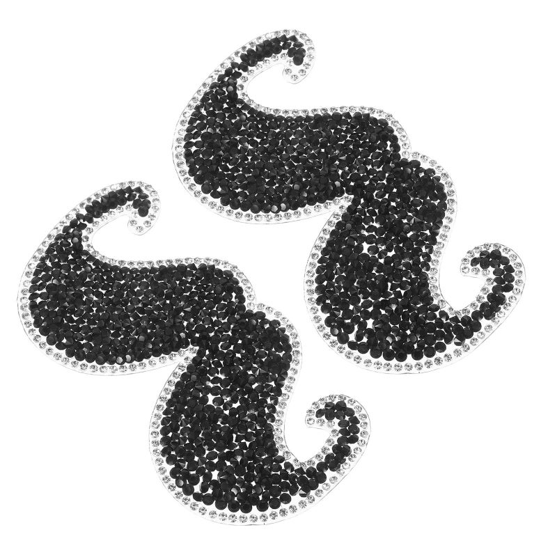 Aofan 2pcs Mustache Beard Iron On Patches For Diy Clothing Repair Denim Jackets Bags And Hats - Image 2