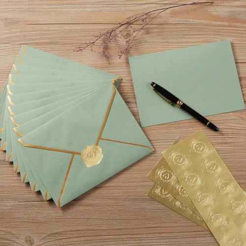 Homtable 300 Pieces Embossed Gold Foil Stickers Gold Stickers for Envelopes, Wedding Invitations, Christmas Greeting Cards Envelopes (Gold Heart-Love) - Image 5