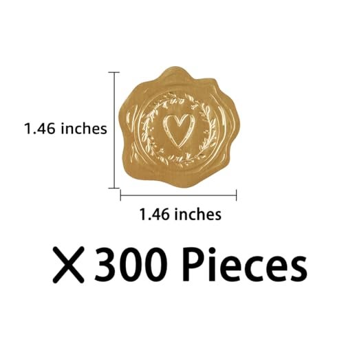 Homtable 300 Pieces Embossed Gold Foil Stickers Gold Stickers for Envelopes, Wedding Invitations, Christmas Greeting Cards Envelopes (Gold Heart-Love) - Image 2