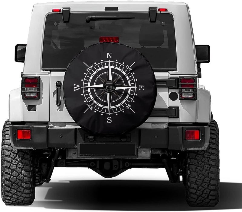 Foruidea Compass Sun Dial Black Spare Tire Cover - Image 1