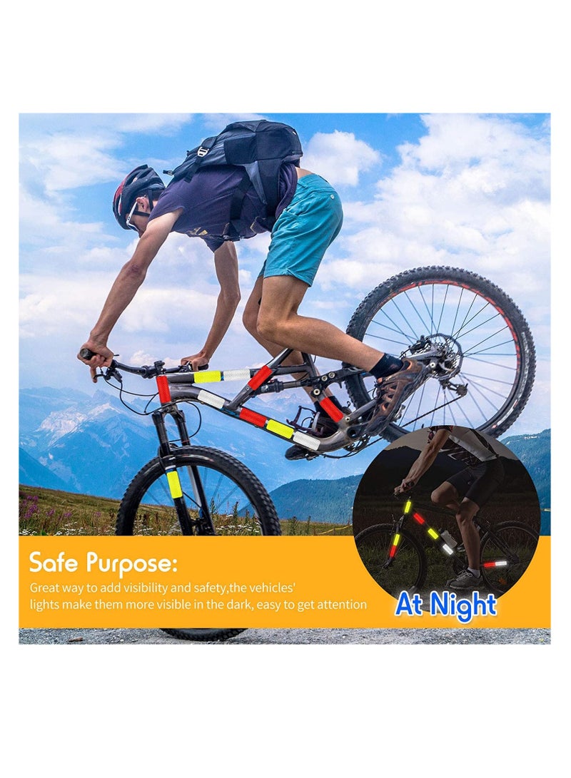 ٣٠ قطعة ملصقات تحذيرية عاكسة ملصقات أمان عاكسة رؤية ليلية ملصقات لاصقة شريط عاكس مقاوم للماء للسيارة الدراجة النارية الدراجة، ١.١٨ × ٣.٢٥ بوصة - Image 2