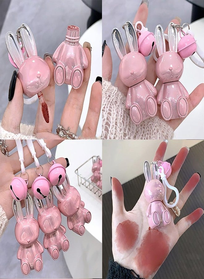 Skynest 3 Colors Matte Liquid Lipstick, Cute Rabbit Key Chain Lip Gloss, Lightweight Matte Finish Lip Stain Full Coverage Korean Makeup for Girls（#1,#5,#6） - Image 5