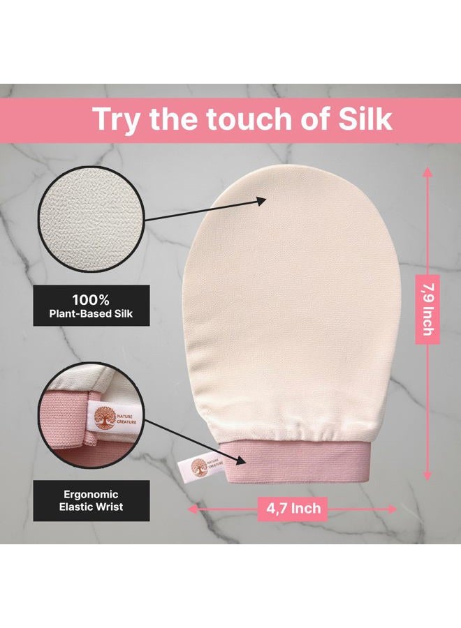 Nature Creature – Natural Silk Exfoliating Glove (2pcs) for Face, Body, and Hands | Natural Body Scrubber for Dead Skin Removal | Eco-Friendly, Chemical-Free, Perfect for Spa, Bath, and Shower - Image 3