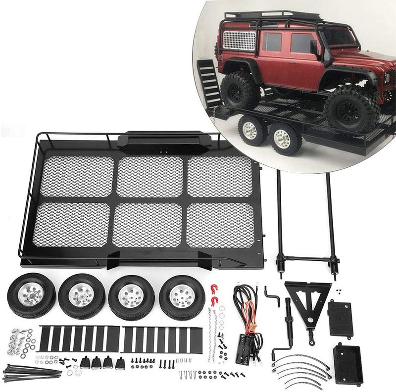 klarako 1/10 Scale Accessories, Durable High Bearing Capacity RC Trailer Abrasion Proof with 4 Tires for RC Car for 90046 90047 CCklarako - Image 3