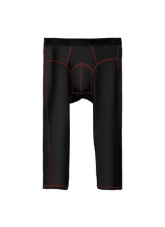 Generic Mens Fleece-lined Warm Leggings Autumn Winter Stretch Dark gray  - Image 4