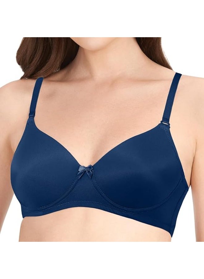 لوف بيل Padded Wirefree Nylon Tshirt Bra - Soft Pad Everyday Bra - Image 3