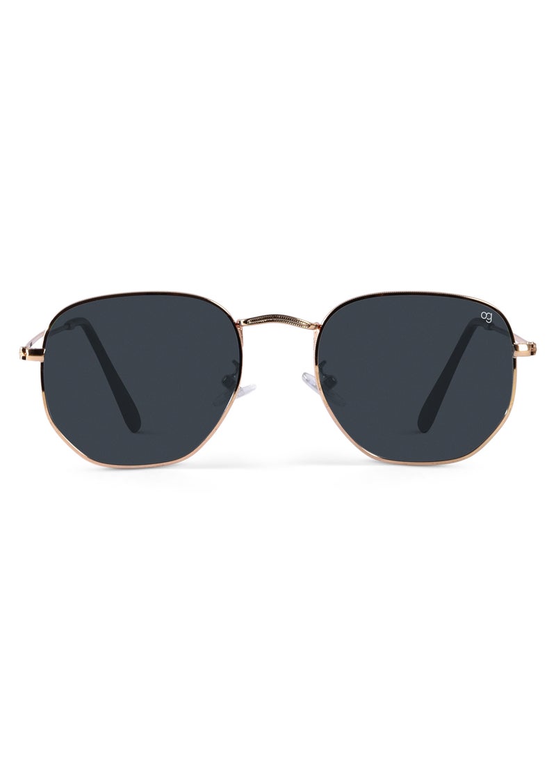 Woggles Golden Polarized Hexagonal Sunglasses  - Image 3