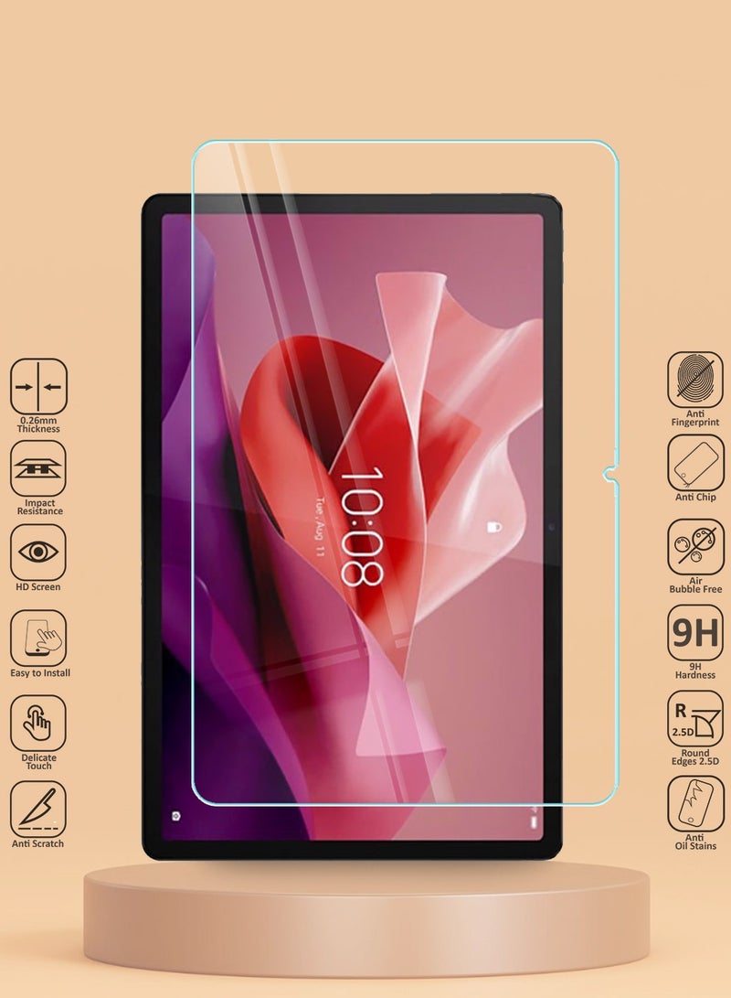 Techie حماية شاشة زجاجية مقسّاة HD لجهاز Lenovo Tab P12 2023 بحجم 12.7 إنش - مضادة للانعكاس ومضادة للفقاعات بصلابة 9H وسمك 0.33 مم وحواف مدورة وسهلة التركيب - Image 2