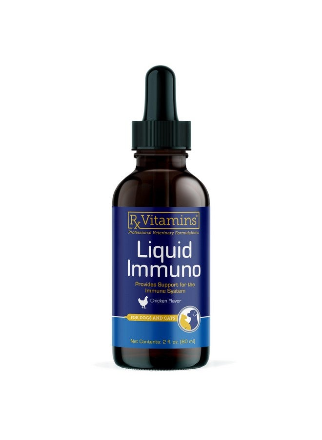 ركس فيتامينز فيتامينات Rx Liquid Immuno - مع L-Lysine لصحة القطط والكلاب - مكمل غذائي من فطر الريشي للكلاب ودعم مناعة القطط - فيتامينات للكلاب ومكملات غذائية لصحة عيون الكلاب مع اللوتين - دجاج (2 أونصة) - Image 1