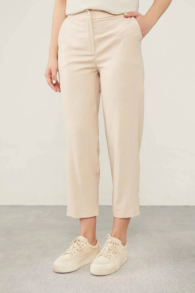 Levidor Beige Waist Drawstring Trousers Sports Suit