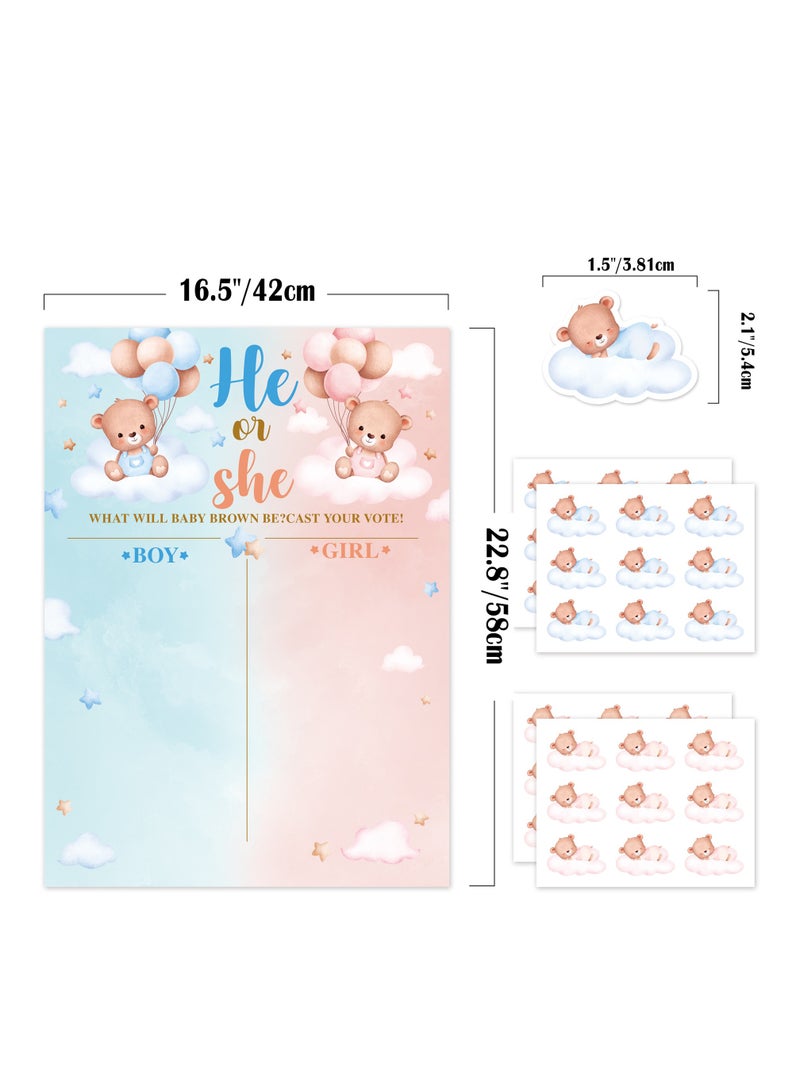 إسكدنيا لوحة الكشف عن جنس الطفل مع مجموعة ملصقات ألعاب ملصقات لحفلات استقبال المولود الجديد - Image 3