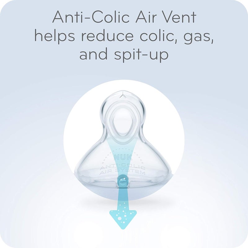 NUK Smooth Flow Anti Colic Baby Bottle Set - Elephant Design, 5 Ounce (3 Pack) - Image 2