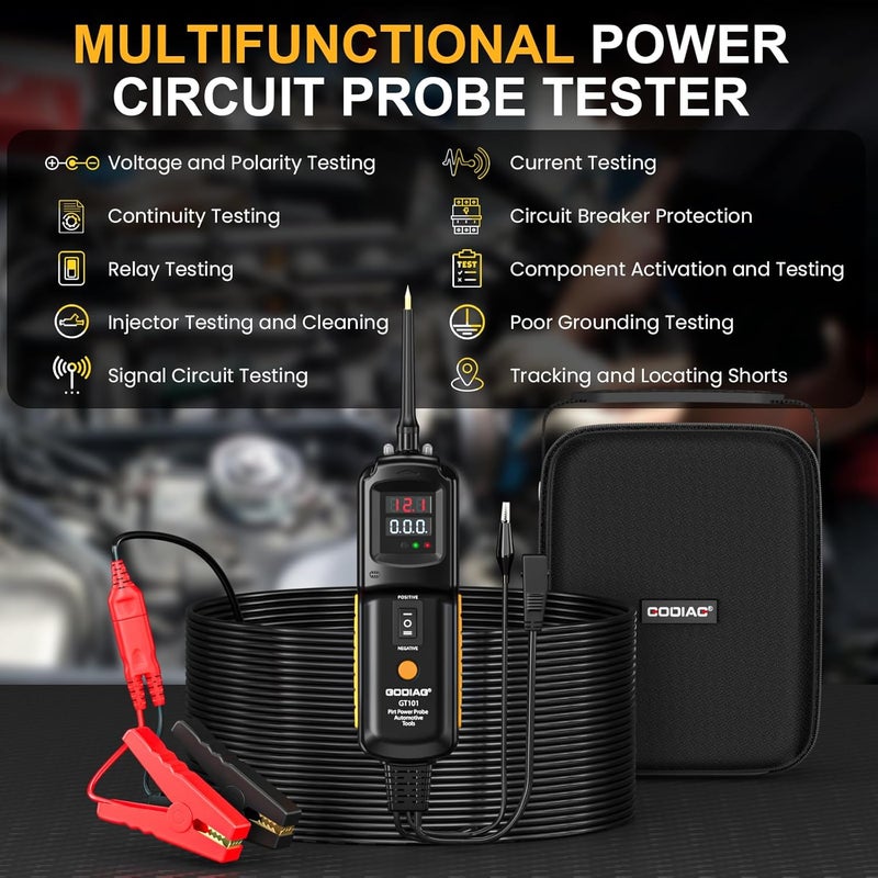 GODIAG GT101 Power Circuit Probe Tester - Auto Short Circuit, Relay Fuse Tester, Voltage Tester for 6V-40V DC Systems - Image 2
