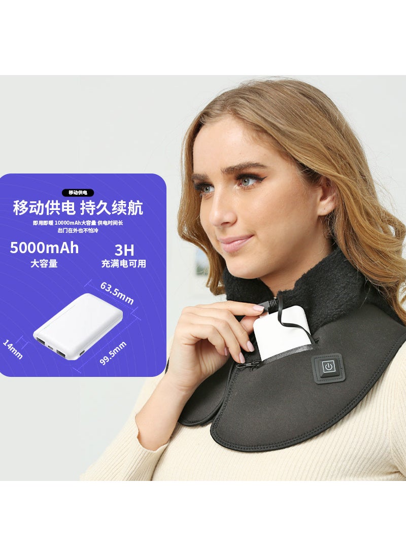 Generic - Heated Neck Scarf Shoulder ProtectorBlack collar graphene electric heating +5000 mA charging treasure Black collar graphene electric heating +5000 mA charging treasure - Image 1