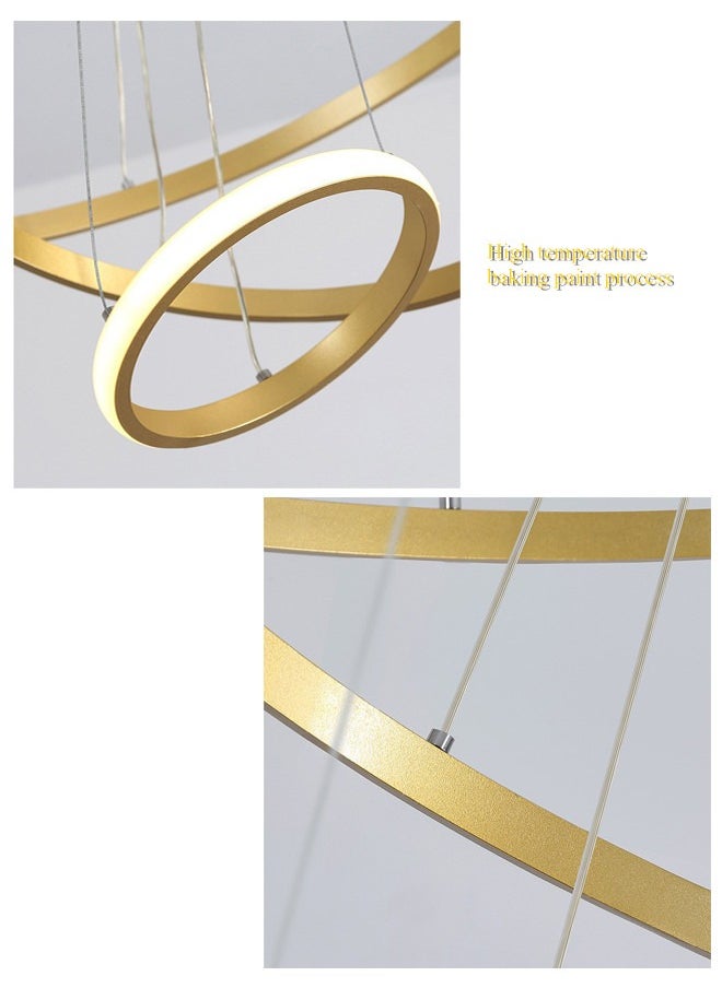 Goeco - Dimmable LED Chandeliers Circel Shape with Remote Control Golden - Image 1