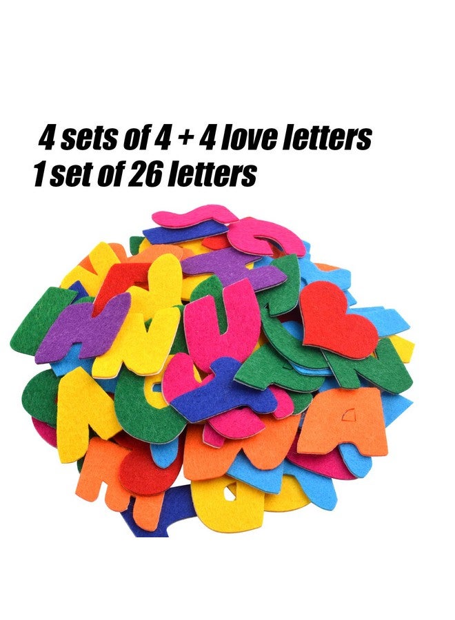 Aylifu Felt Letter Stickers 104 Pcs Assorted Colors Self Adhesive Letters Felt Alphabet Stickers A Z With 4Pcs Heart Stickers For Kids Decoration Arts And Crafts - Image 5