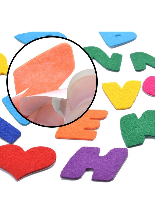 Aylifu Felt Letter Stickers 104 Pcs Assorted Colors Self Adhesive Letters Felt Alphabet Stickers A Z With 4Pcs Heart Stickers For Kids Decoration Arts And Crafts - Image 3