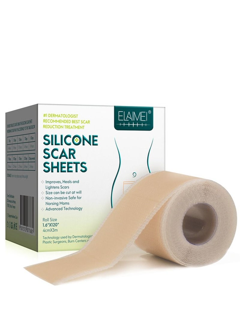 Elaimei 3M Silicone Scar Removal Sheets Roll Soften and Flattens Scars Resulting from Surgery Injury Burns Acne C-section  Soft Scar Sheet Roll Scar Removal Strips  - Image 1