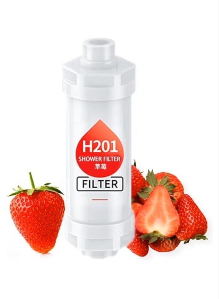 رأس فلتر دش بفيتامين سي مع رائحة الفراولة - مُنعم للماء العسر للشعر والبشرة، رأس دش معطر لإزالة الكلور، فلتر مرطب لحمام السبا - Image 1