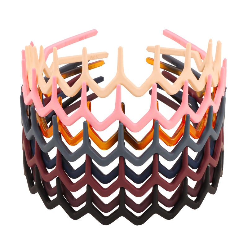 Canitor 8 Pieces Zig Zag Headbands Gifts for Women Teen Girls 90s Outfits Fashion Hair Accessories Trendy Zigzag Hair Bands for Women's Hair Thin Wave Teeth Comb Head Bands - Image 1