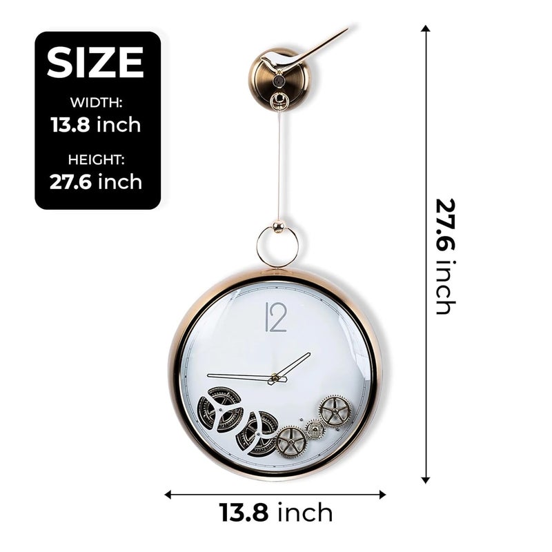 BLURISM BLURISM Analog Railway Station Clock Single Sided Vintage Wall Clock for Living Room Home and Office Round Shape Metal Frame Hanging Wall Clock Wall Watch for Home Decor  - Image 3