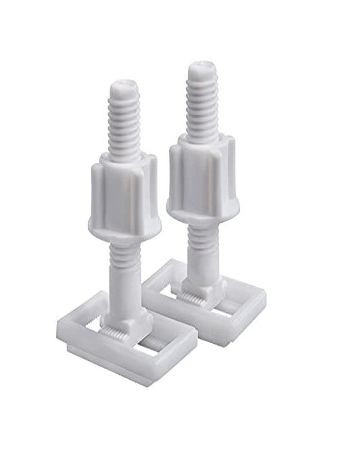 MLD Toilet Seat Cover Soft Close replacement Repair bottom installation Screw Hinges for One Piece Fixing Fitting Kit Nut bolt BOL4045 (1 Pair,White, Plastic) - Image 1