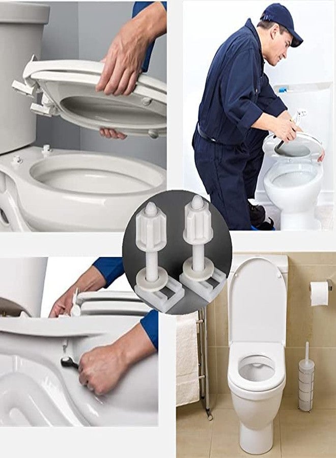 MLD Toilet Seat Cover Soft Close replacement Repair bottom installation Screw Hinges for One Piece Fixing Fitting Kit Nut bolt BOL4045 (1 Pair,White, Plastic) - Image 3