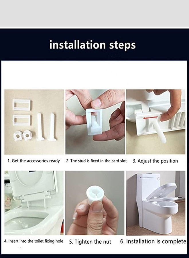 MLD Toilet Seat Cover Soft Close replacement Repair bottom installation Screw Hinges for One Piece Fixing Fitting Kit Nut bolt BOL4045 (1 Pair,White, Plastic) - Image 5