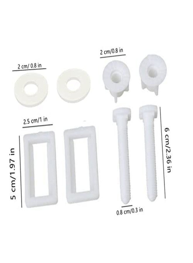 MLD Toilet Seat Cover Soft Close replacement Repair bottom installation Screw Hinges for One Piece Fixing Fitting Kit Nut bolt BOL4045 (1 Pair,White, Plastic) - Image 2