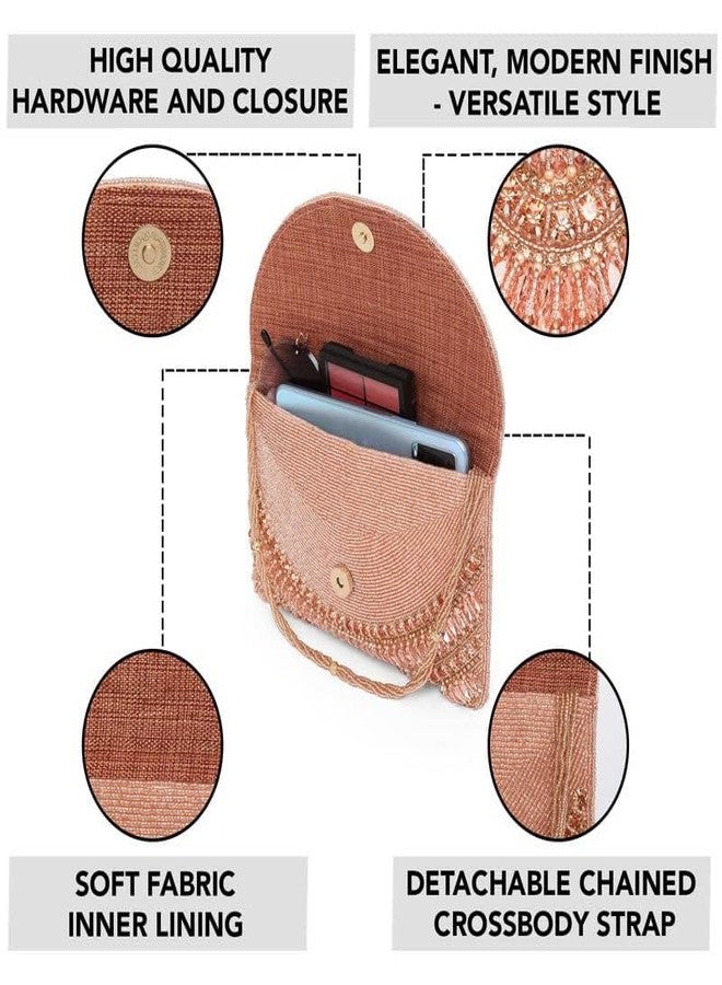 Aheli Copper Beaded Clutch Purses Handmade Evening Handbags Gift for Women's Weddings, Parties, and Bridal Events - Image 5