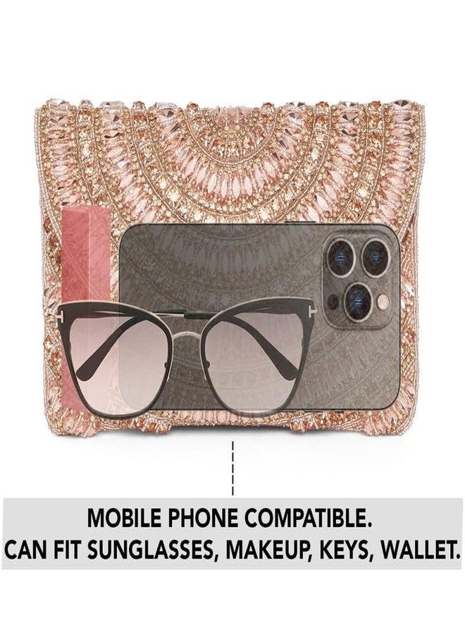 Aheli Copper Beaded Clutch Purses Handmade Evening Handbags Gift for Women's Weddings, Parties, and Bridal Events - Image 3