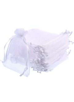 50 Pack Organza Gift Bags Wedding Party Favor Bags Jewelry Pouches Wrap 4 X 4.72 Inches (White)