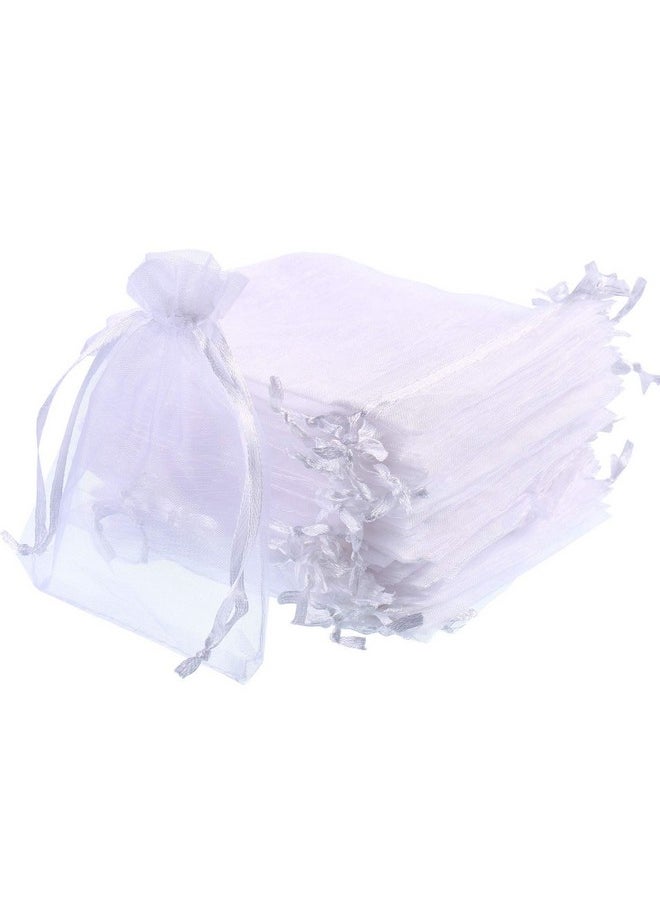 Mudder - 50 Pack Organza Gift Bags Wedding Party Favor Bags Jewelry Pouches Wrap 4 X 4.72 Inches (White) - Image 1