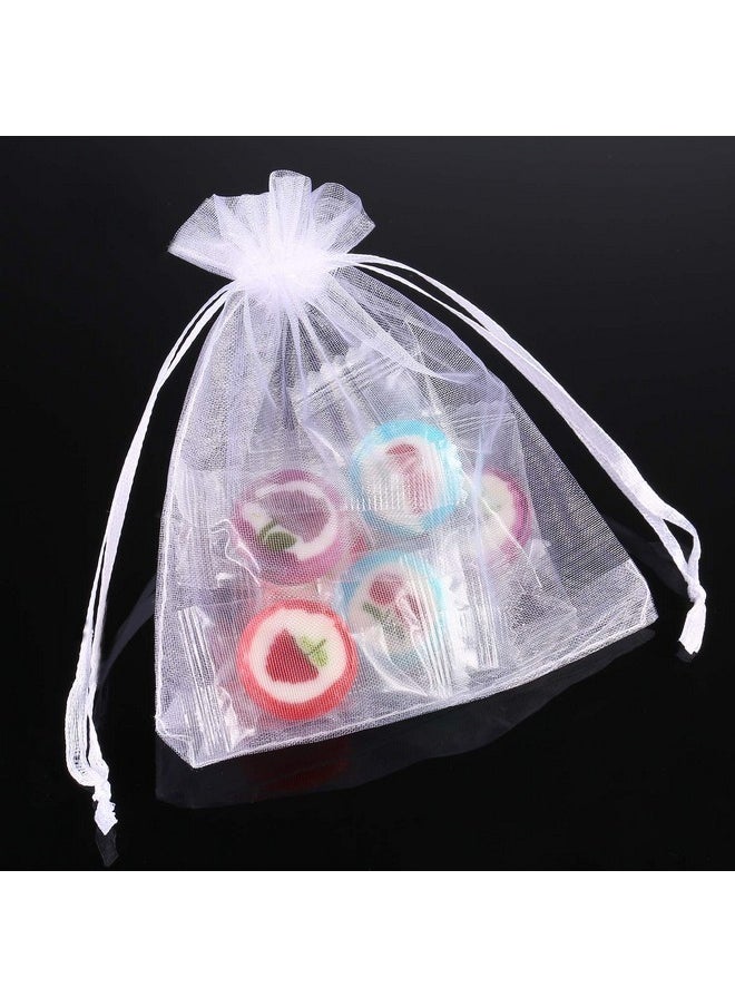 Mudder - 50 Pack Organza Gift Bags Wedding Party Favor Bags Jewelry Pouches Wrap 4 X 4.72 Inches (White) - Image 1