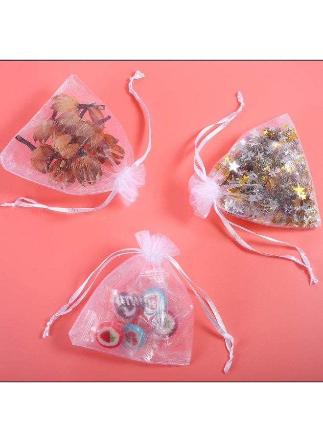 Mudder - 50 Pack Organza Gift Bags Wedding Party Favor Bags Jewelry Pouches Wrap 4 X 4.72 Inches (White) - Image 1