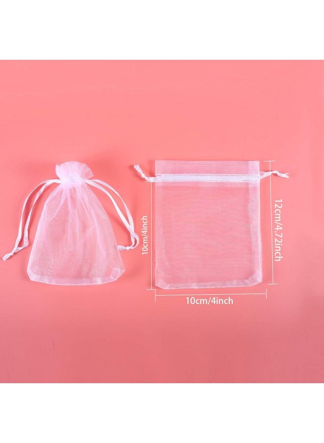 Mudder - 50 Pack Organza Gift Bags Wedding Party Favor Bags Jewelry Pouches Wrap 4 X 4.72 Inches (White) - Image 1