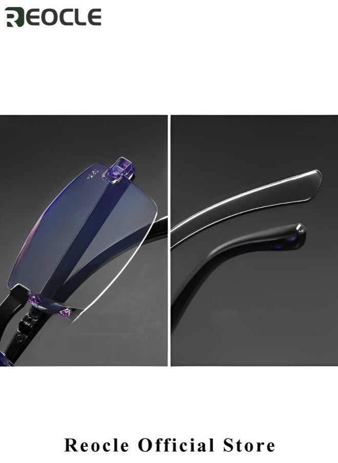 Reading Glasses HD Anti-Blue Diamond Cut Edge Frameless Reading Glasses Computer Reader for Men Women