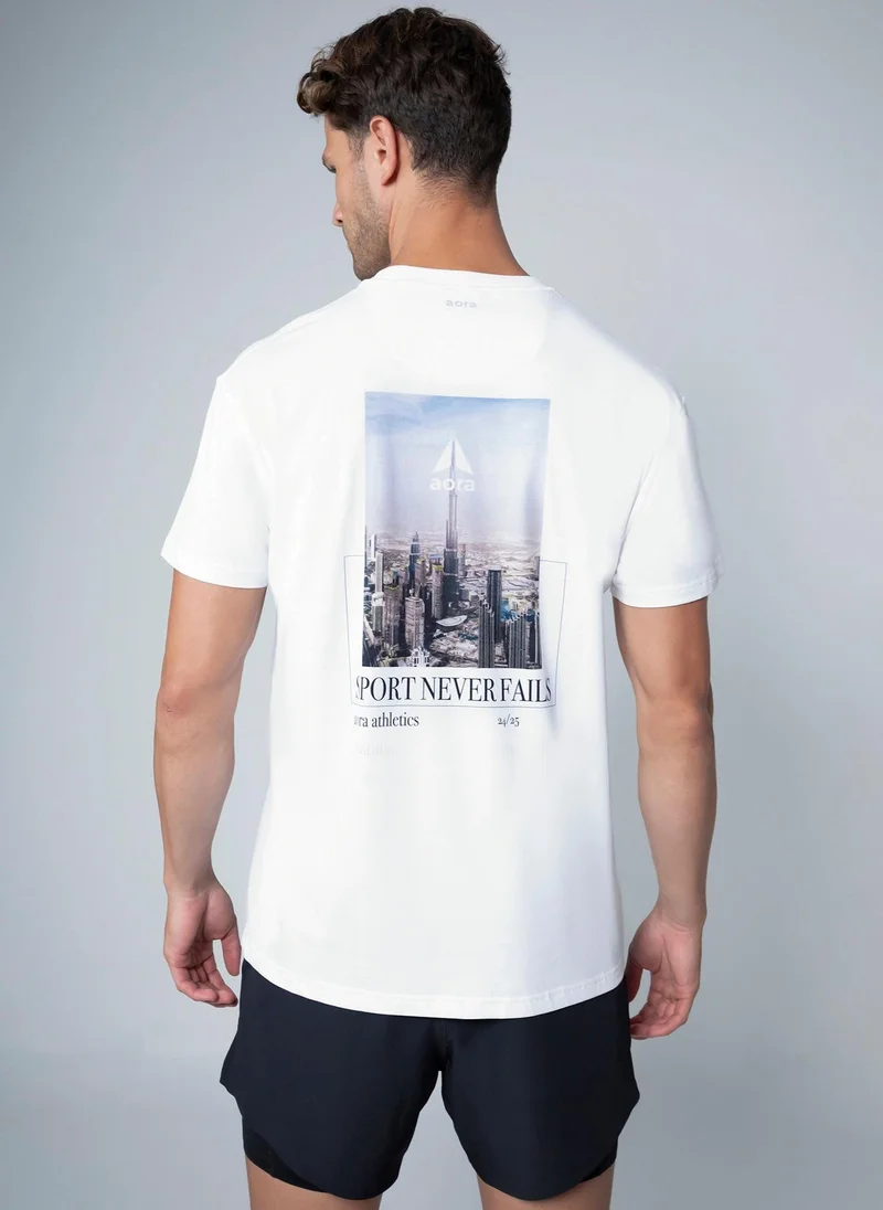 Aora Aora Unisex Season Graphic T-shirt – Lightweight, Nature-Inspired Print, Wellness-Focused Design – White (V1 Edition)