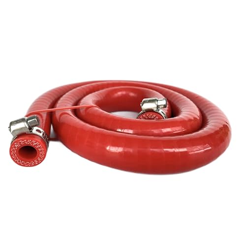 Bekelan 95MM 38 X 328FT Red High Temp Reinforced Silicone Heater Tubing Hose Radiator Coolant Straight LineWork Pressure 145PSI4ply Reinforced5MM Thick2 Clamp - Image 1