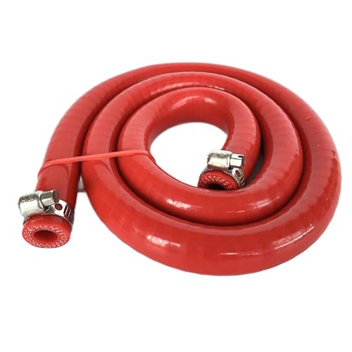 Bekelan 95MM 38 X 328FT Red High Temp Reinforced Silicone Heater Tubing Hose Radiator Coolant Straight LineWork Pressure 145PSI4ply Reinforced5MM Thick2 Clamp - Image 3
