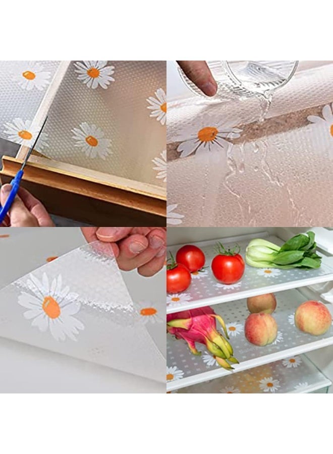 ChicAbode بطانة خزانة الرف، 17.7 × 78.7 بوصة، بطانة رف المطبخ، بطانات صناديق الخزانة، وسادة خزانة غير انزلاقية من EVA، بطانة الثلاجة، لخزانات المطبخ، الثلاجة، رفوف الصناديق، أرضيات الطاولات، زهور - Image 5