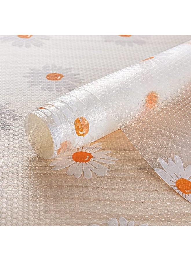 ChicAbode بطانة خزانة الرف، 17.7 × 78.7 بوصة، بطانة رف المطبخ، بطانات صناديق الخزانة، وسادة خزانة غير انزلاقية من EVA، بطانة الثلاجة، لخزانات المطبخ، الثلاجة، رفوف الصناديق، أرضيات الطاولات، زهور - Image 1