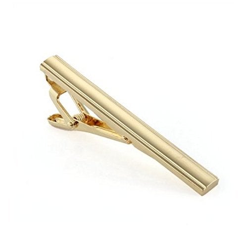 Wowlife Tie Clips for Men Gold Necktie Tie Bar Clasp Clip Practical Decor (Gold) - Image 1
