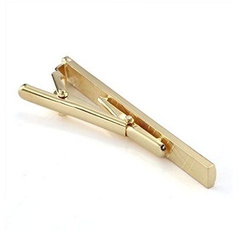 Wowlife Tie Clips for Men Gold Necktie Tie Bar Clasp Clip Practical Decor (Gold) - Image 4