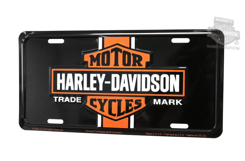 HARLEY DAVIDSON لوحة ترخيص هارلي ديفيدسون الكلاسيكية القديمة مع الشعار - Image 1